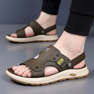 Sandales d'été décontractées pour hommes, légères, amortissantes, pour la marche en extérieur, la plage, avec tige en PU, embout en acier, soutien de la voûte plantaire, imperméables - Product Image 4