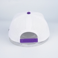 5-paneels geperforeerde golfpet, tweekleurige sportpet, hoge profiel gestructureerde pet met gevlochten touw, volledig geborduurd, outdoor golfpet