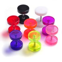 Faux dilatateurs d'oreille en acrylique néon 8mm, type plug, tunnel, coniques et extenseurs pour piercing corporel