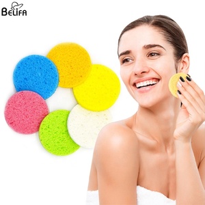 Démaquillant pour le visage, outil lavable, naturel, lavable, spa, éponge nettoyante réutilisable, violet blanc compressé, vente en gros, unités - Product Image 1