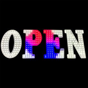 Tùy chỉnh lớn màu trắng đỏ <span class=keywords><strong>Led</strong></span> dấu hiệu mở sáng lên cơ thể Nhôm dẫn dấu hiệu cho các cửa hàng thanh khách sạn cửa hàng bán lẻ kinh doanh dấu hiệu mở - Product Image 1