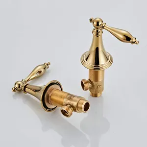 Antique Brass Bathroom Vanity Faucet Basin Mixer Tap Polished Gold 8 Inch Widespread Bathroom Faucet