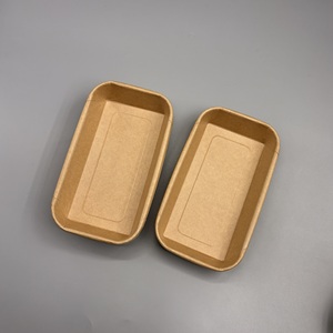 Bandeja de papel de pared simple reciclable a precio de fábrica, plato rectangular desechable para comida para llevar, embalaje para almuerzo. - Product Image 2