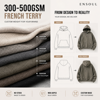 Sweat-shirts pour hommes 300-500 GSM, coupe ample, en molleton bouclette 100% coton, effet vintage, brodés sur mesure, style streetwear, OEM