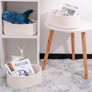 Boîte à cosmétiques de bureau multifonction carrée moderne et écologique Snack Key Sundries Mask Weaved Storage Basket - Product Image 3