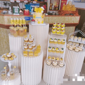 Gấp trụ cột bệ hộp Bánh Cưới Chủ đứng giấy hình trụ tráng miệng Bảng hiển thị kệ - Product Image 3