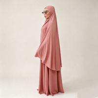 Ensemble Khimar et Abaya Premium Personnalisé 2 Pièces en Jersey Doux Extensible Couvrant Entièrement Tenue de Prière Musulmane Modeste pour Femme Vente en Gros