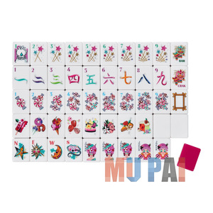2026 Fichas de Mahjong Americano de Acrílico Fucsia de 4 Capas Color Caramelo, Juego de Mahjong Americano tipo Sándwich - Product Image 4