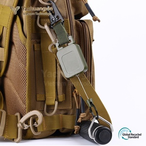 Tactical Retractable Key Holder with Carabiner <b>Hook</b> Green Plastic Bag Accessory for Outdoor EDC - Product Image 3