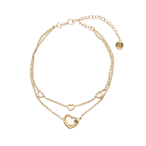 Collar de Corazones en Capas, Acero Inoxidable 316L, Chapado en Oro PVD, Joyería de Moda para Mujer - Product Image 2