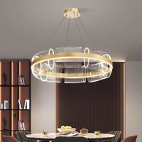 Lustre de plafond italien haut de gamme, design artistique créatif, anneau lumineux de luxe, stable pour salon