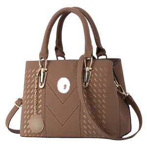 Sıcak bayanlar moda şık Pu deri moda tasarımcısı çanta üst kolu kol çantası el çantaları