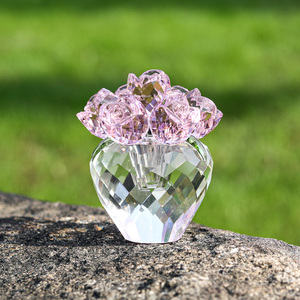 ของขวัญดอกไม้คริสตัลสีชมพูแสนสวยสำหรับคุณแม่ ภรรยา แฟนสาว ของตกแต่งดอกไม้แก้วสำหรับบ้าน สำนักงาน ของประดับโต๊ะ ที่ทับกระดาษ - Product Image 6