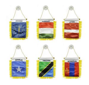 Custom Logo Puerto Rico Pennant Flag Digital Printed Polyester and <b>Plastic</b> for Car Rearview <b>Mirror</b> and Home Decoration - Product Image 5