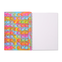 2021 Neue A5-Notizbücher Silikon hülle Spiral-Notizbuch Rainbow Relief Stress knallende Blase Stationär für Kinder geschenke auf Lager
