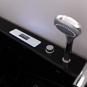 Moderne 2-Personen schwarz Acryl freistehende Blase Ein weich massage Spa Badewanne Whirlpool Whirlpool Kissen für Home Hotel Badezimmer - Product Image 3
