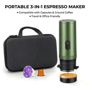 Machine à café à capsules électrique portable automatique Kingze, 20 bars, mini machine à expresso de voyage avec sac de rangement, rechargeable par USB - Product Image 1