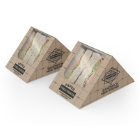 Boîtes à sandwich en carton personnalisées de qualité alimentaire, emballages alimentaires jetables à emporter