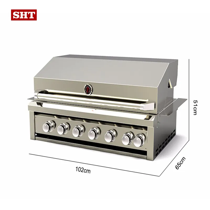 China Manufacturer Full Stainless Gas Stove Top Gas Bbq Grill Built In