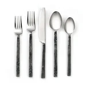 Ravina Antiqued 18/8 20-teiliges Besteck Set Dinnerparty Metall Edelstahl Löffel Gabel Messer Besteck Geschirr Besteck