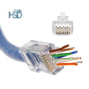 100 шт. в упаковке, высококачественный разъем Cat6 RJ45, проходной Незащищенный проходной разъем UTP, модульные разъемы RJ45 - Product Image 1
