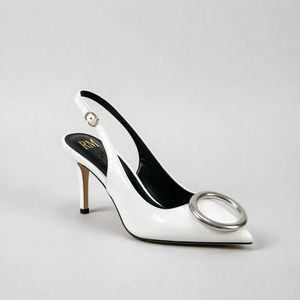 Escarpins à bride en PU pour femme, à bout pointu, talons aiguilles, avec boucle à anneau et bride de cheville, chaussures habillées - Product Image 2