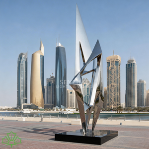 Escultura Metálica de Diseño Abstracto para Decoración de Exteriores, Arte Geométrico de Acero Inoxidable Pulido Moderno Senzhao - Product Image 2