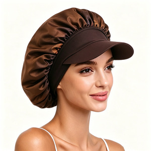 HZM-26222 Bonnet de nuit en satin avec visière réglable pour la protection des cheveux naturels, des tresses bouclées et des locks pour femmes - Product Image 6