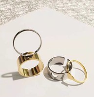 Bagues de couple en acier inoxydable plaqué or imperméable, creuses, en forme de papillon, d'étoile et de cœur, pour femmes et hommes, bijoux de fiançailles et de mariage