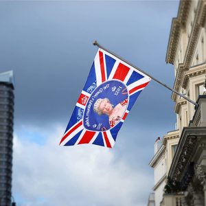 2026 3X5FT Royaume-Uni Queens Drapeau Double Face Décoration <span class=keywords><strong>Reine</strong></span> <span class=keywords><strong>Elizabeth</strong></span> ll Platine Jubilé Drapeau Pour Le Festival Britannique - Product Image 5