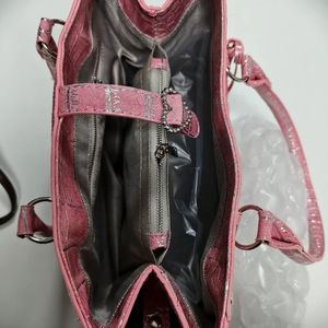 Borsa Tote <span class=keywords><strong>Rosa</strong></span> con Motivo Coccodrillo Stile Y2K, Design Love, Borsa a Tracolla da Donna con Rivetti e Tasca Laterale, Borsa a Spalla di Marca per il Pendolarismo - Product Image 6