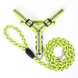 Tali dada reflektif, 1.5cm 2cm 2.5cm neon kuning hijau rompi tali dada jalinan panjat tebing tali untuk anjing berjalan tanpa kontrol tarik - Product Image 1