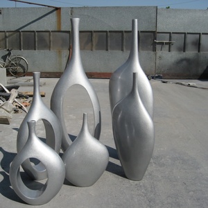 Modern Style Decorative Fiberglass <b>Resin</b> Flower Vase Light Weight European Design for Hotel Villa Floor Use Factory Direct - Product Image 2