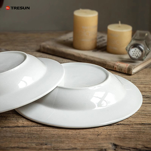 Wholesale High Quality Ceramic Dinner <b>Plate</b> for Restaurant 8.5 Inch White Porcelain <b>Plates</b> Wedding Dinner Food Pasta Dishes - Product Image 5