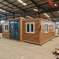 Maison conteneur extensible 3 chambres, isolée thermiquement, préfabriquée, modulaire, en panneaux sandwich, appartement plat, atelier, centre commercial, supermarché