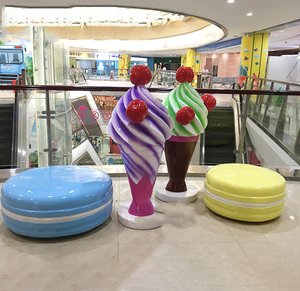 F013 Sculpture en beignet à glaçage rouge Statue Décoration Personnalisable Centre commercial Jardin Parc Municipal Espace Public sculpture murale plage - Product Image 5