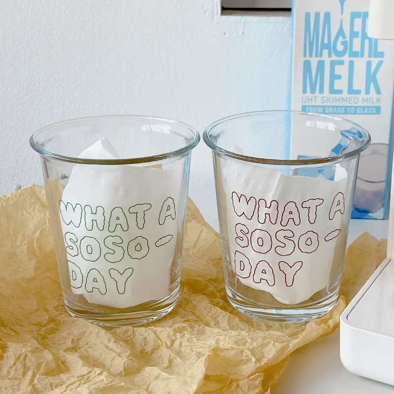 Японские и корейские стаканы для холодного приготовления кофе, в стиле Instagram, английская буква, простая стеклянная чашка для кофе с латте