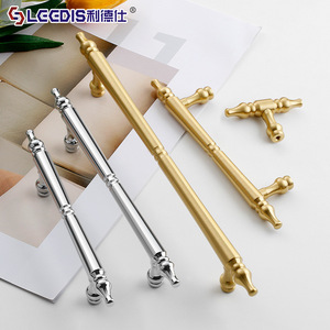 LCCDIS Brass Cabinet Door <b>Handle</b> Bar Minimalist Design For Drawer Wardrobe <b>Kitchen</b> Cabinet Hardware Durable Glaze Finish - Product Image 1