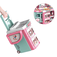 Table de maquillage multifonction 2 en 1 pour filles, jouet de simulation de maquillage, table de jeu de rôle pour enfants, valise de maquillage