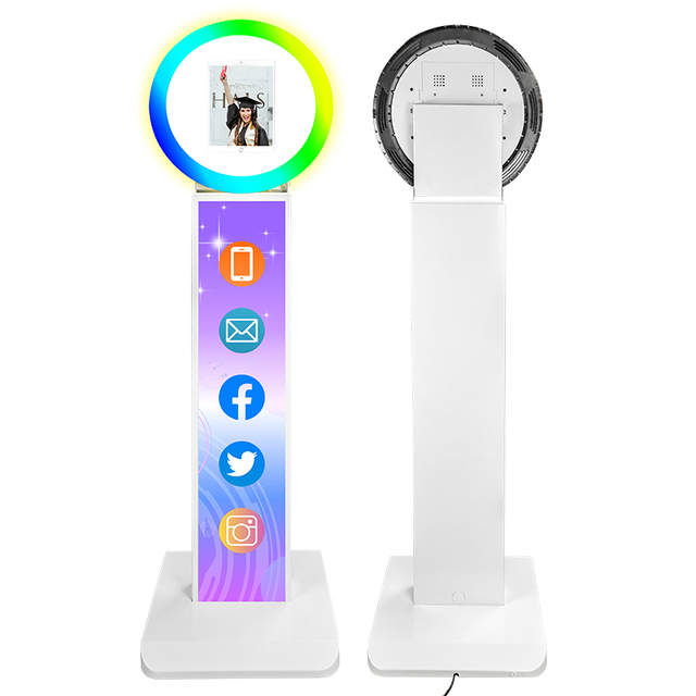 Portable 360 Photo Booth Wedding or Party Photo Booth Machine Selfie IPad Photo Booth With Ring Light