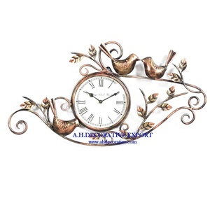 Chiffres romains or Antique salon décoratif artisanal horloge murale minimaliste salon horloge murale ronde - Product Image 4