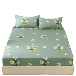 Prix pas cher Imprimé King Size Équipé Simple Double taille En Gros 100% Polyester Drap De Lit Drap-housse