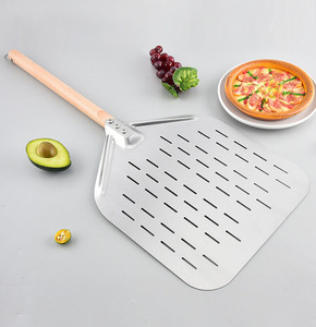 Pala <span class=keywords><strong>per</strong></span> <span class=keywords><strong>Pizza</strong></span> <span class=keywords><strong>Forata</strong></span> in Alluminio, Utensile da Cucina <span class=keywords><strong>per</strong></span> Trasferimento e Rotazione in Forno - Product Image 2