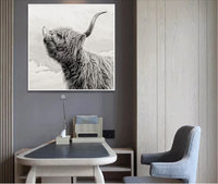 Peinture sur toile, peinture à l'huile, affiche murale, art mural moderne, image d'animaux, image de moutons