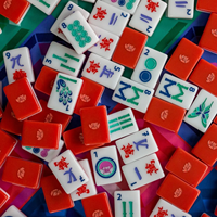 Tuiles de Mahjong américaines The Jewels Ruby House, 160 tuiles en acrylique durable avec cartes Joker et Dragon du Vent pour le plaisir des soirées