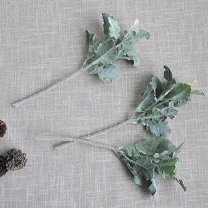 Feuillage Artificiel Effet Givre (Feuilles de Wattle Argentées Floquées) 33CM Moderne pour Arrangements Floraux Rustiques Décoration Intérieure - Product Image 3