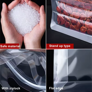 Kho Nhựa Trong Suốt <span class=keywords><strong>Zip</strong></span> Xử Lý Túi Cho Thực Phẩm Các Loại Hạt Kẹo Snack Bao Bì Túi Nắp Kéo Hình Chữ Nhật Kín Túi - Product Image 4