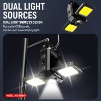 Lampe de camping multifonctionnelle portable en alliage d'aluminium avec LED COB, étanche IP44 et rechargeable