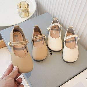 RTS 2024 Autumn New Children's Soft Soled Single <strong>Shoes</strong> for Big Children and Little Girls Pearl Peas <strong>Shoes</strong> Baby Small Leather - Product Image 1