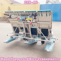 Planteur de riz de champ à haute efficacité 4 rangées de semence de riz de marche Machine transplanteuse 5 Hp ligne de production de moteur 3600 tr/min